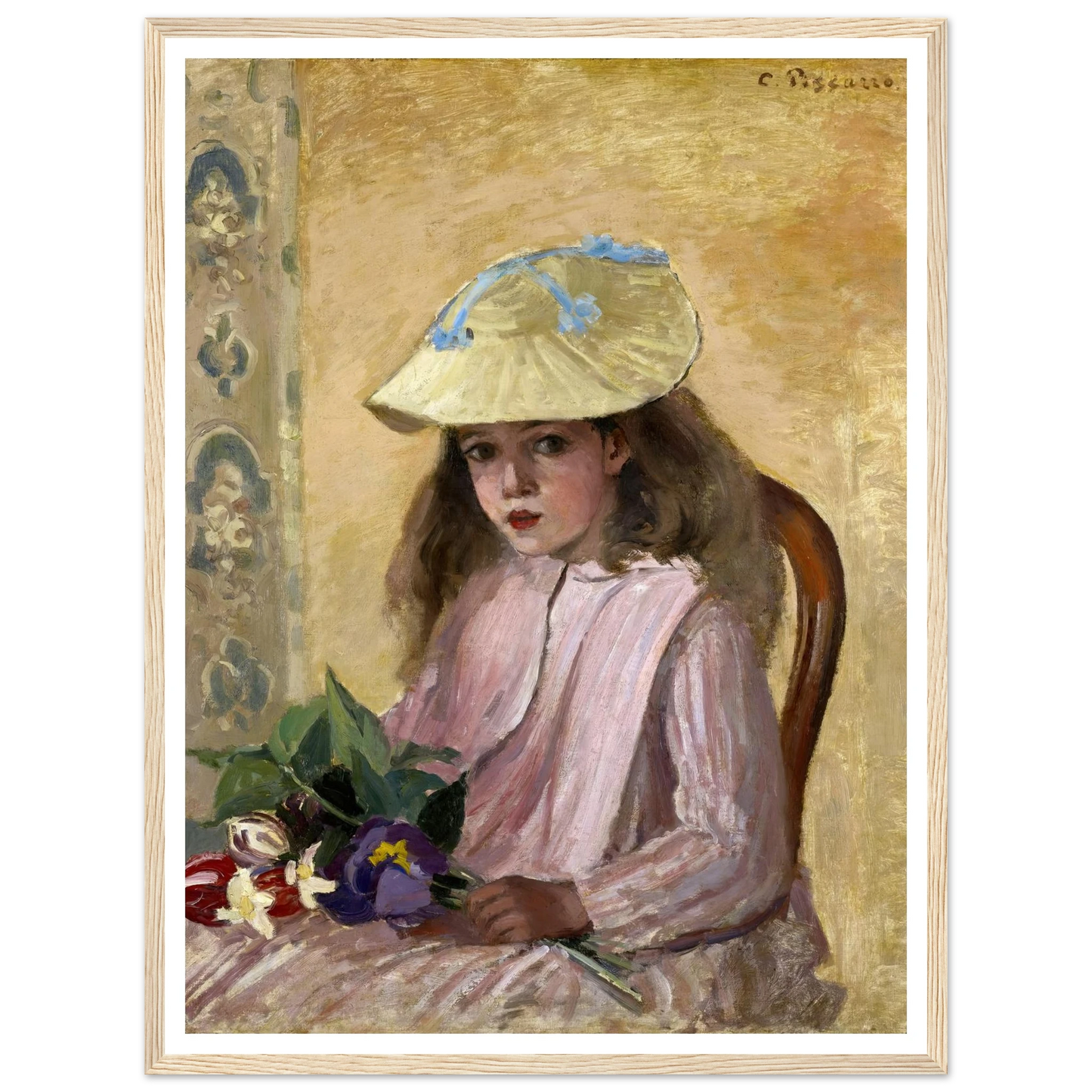 Portrait of the Artist’s Daughter (1872) Art Print | Camille Pissarro - Framed Poster - 30x40 cm / 12x16″ - Black frame