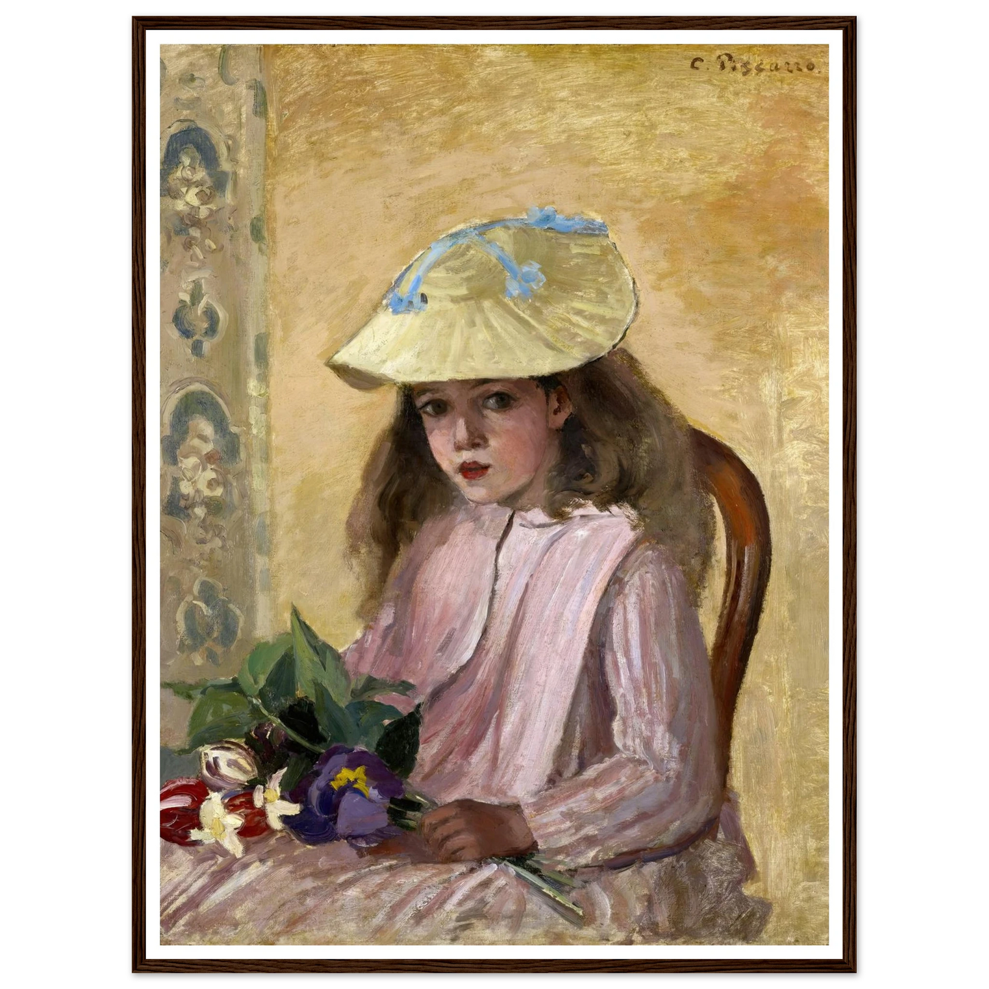 Portrait of the Artist’s Daughter (1872) Art Print | Camille Pissarro - Framed Poster - 30x40 cm / 12x16″ - Black frame