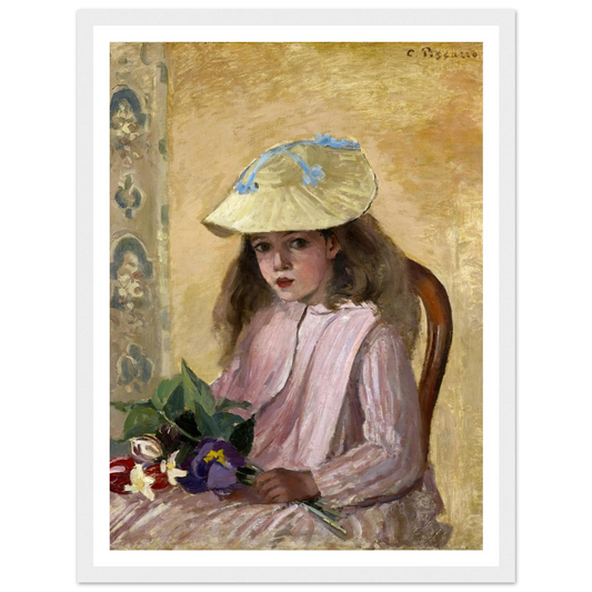 Portrait of the Artist’s Daughter (1872) Art Print | Camille Pissarro - Framed Poster - 30x40 cm / 12x16″ - Black frame