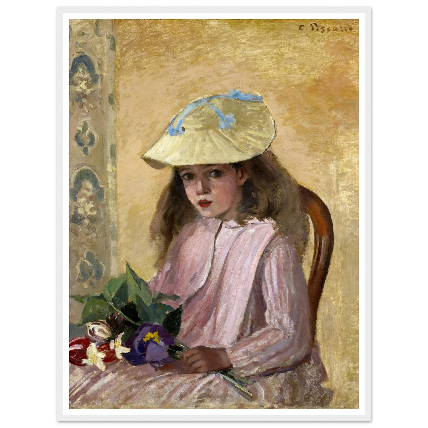 Portrait of the Artist’s Daughter (1872) Art Print | Camille Pissarro - Framed Poster - 30x40 cm / 12x16″ - Black frame
