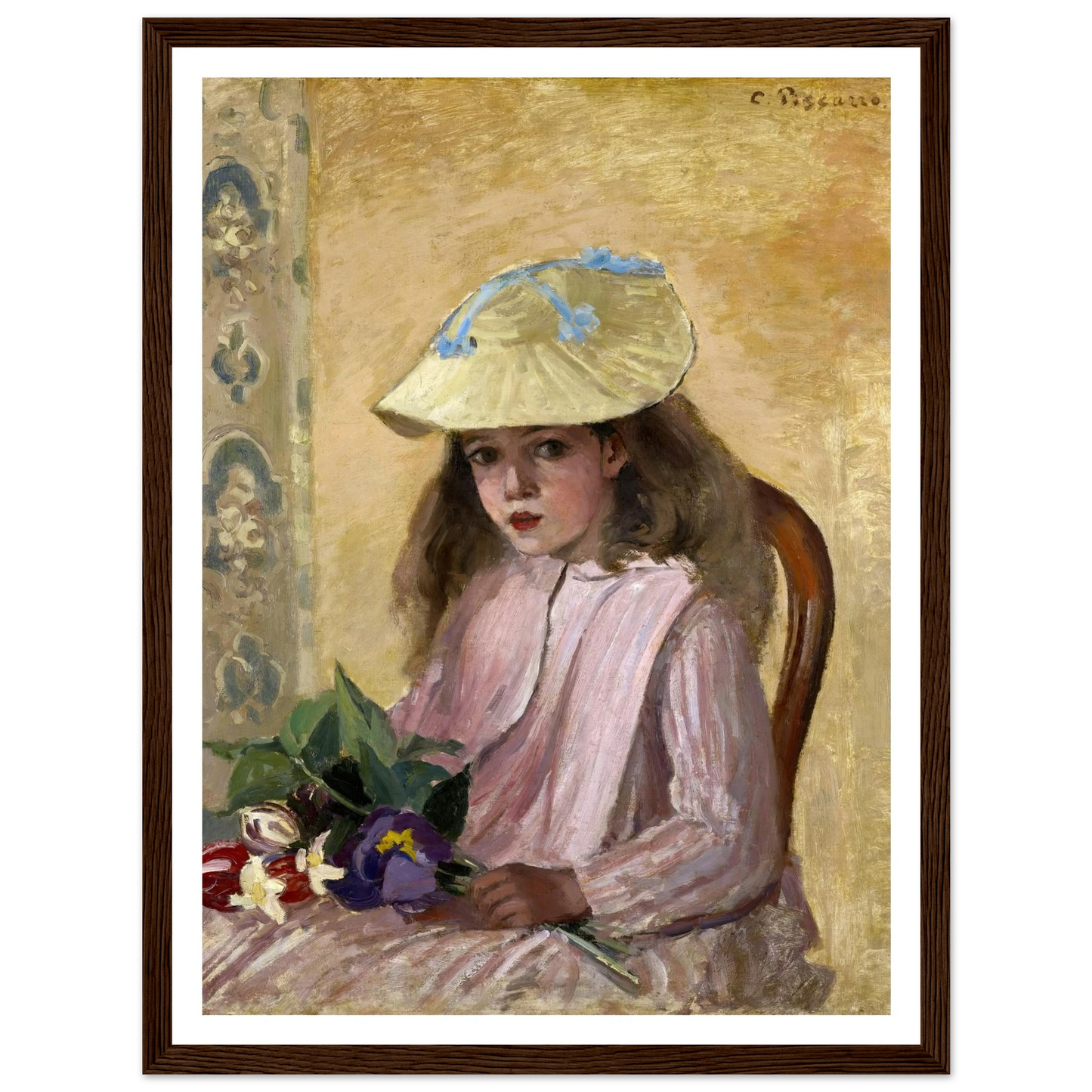 Portrait of the Artist’s Daughter (1872) Art Print | Camille Pissarro - Framed Poster - 30x40 cm / 12x16″ - Black frame