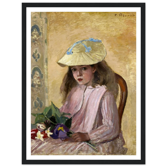 Portrait of the Artist’s Daughter (1872) Art Print | Camille Pissarro - Framed Poster - 30x40 cm / 12x16″ - Black frame