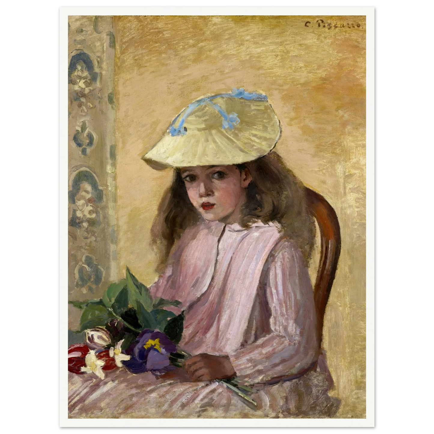 Portrait of the Artist’s Daughter (1872) Art Print | Camille Pissarro - Framed Poster - 30x40 cm / 12x16″ - Black frame