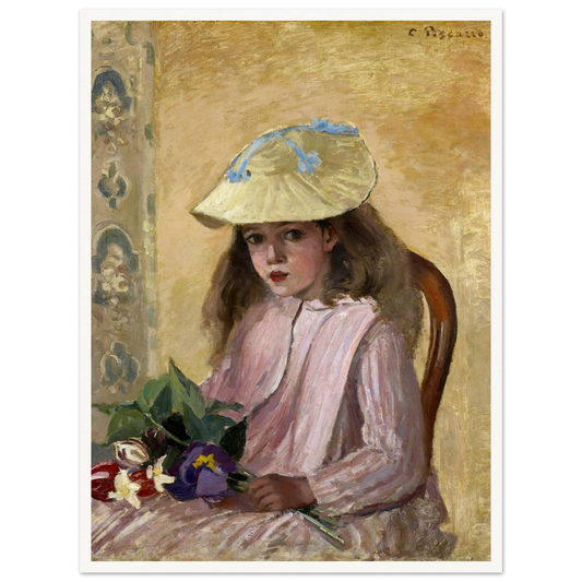 Portrait of the Artist’s Daughter (1872) Art Print | Camille Pissarro - Framed Poster - 30x40 cm / 12x16″ - Black frame