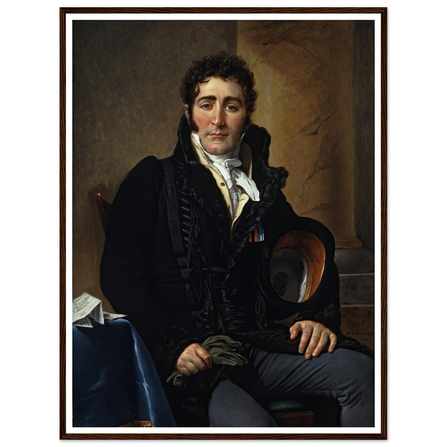 Portrait of the Comte de Turenne (1816) Art Print | Jacques Louis David - Framed Poster - 30x40 cm / 12x16″ - Black frame