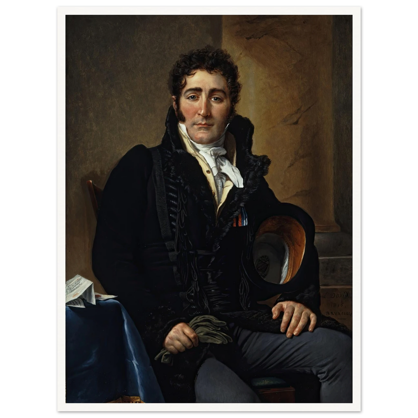 Portrait of the Comte de Turenne (1816) Art Print | Jacques Louis David - Framed Poster - 30x40 cm / 12x16″ - Black frame