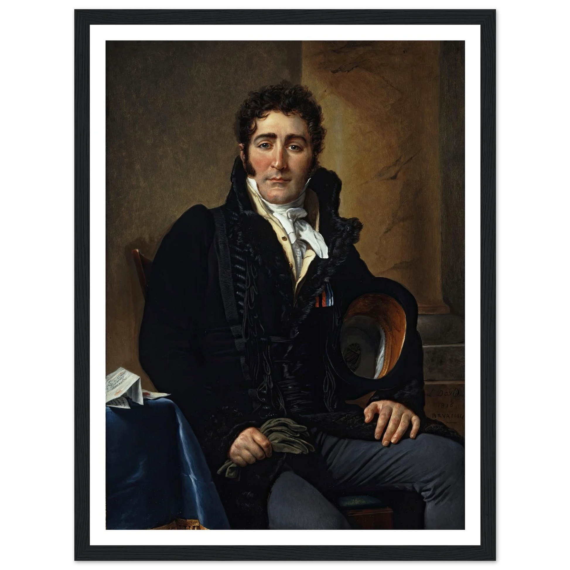 Portrait of the Comte de Turenne (1816) Art Print | Jacques Louis David - Framed Poster - 30x40 cm / 12x16″ - Black frame