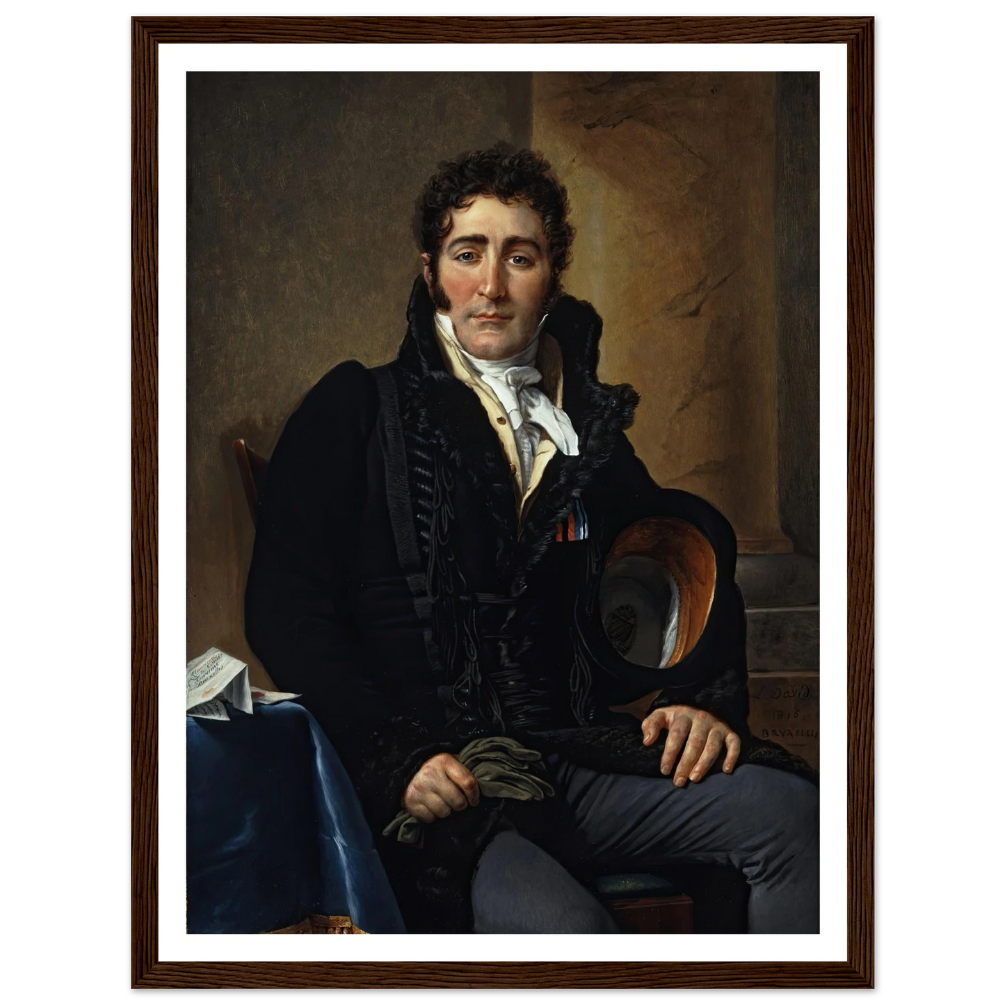 Portrait of the Comte de Turenne (1816) Art Print | Jacques Louis David - Framed Poster - 30x40 cm / 12x16″ - Black frame