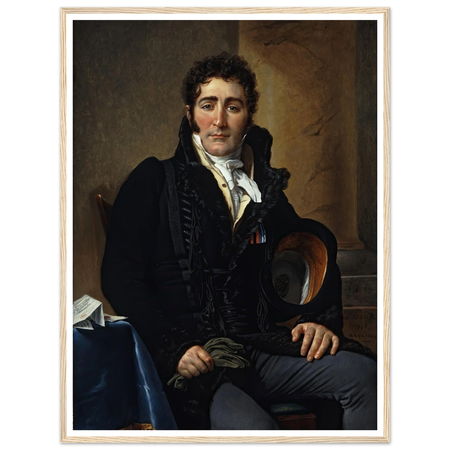 Portrait of the Comte de Turenne (1816) Art Print | Jacques Louis David - Framed Poster - 30x40 cm / 12x16″ - Black frame