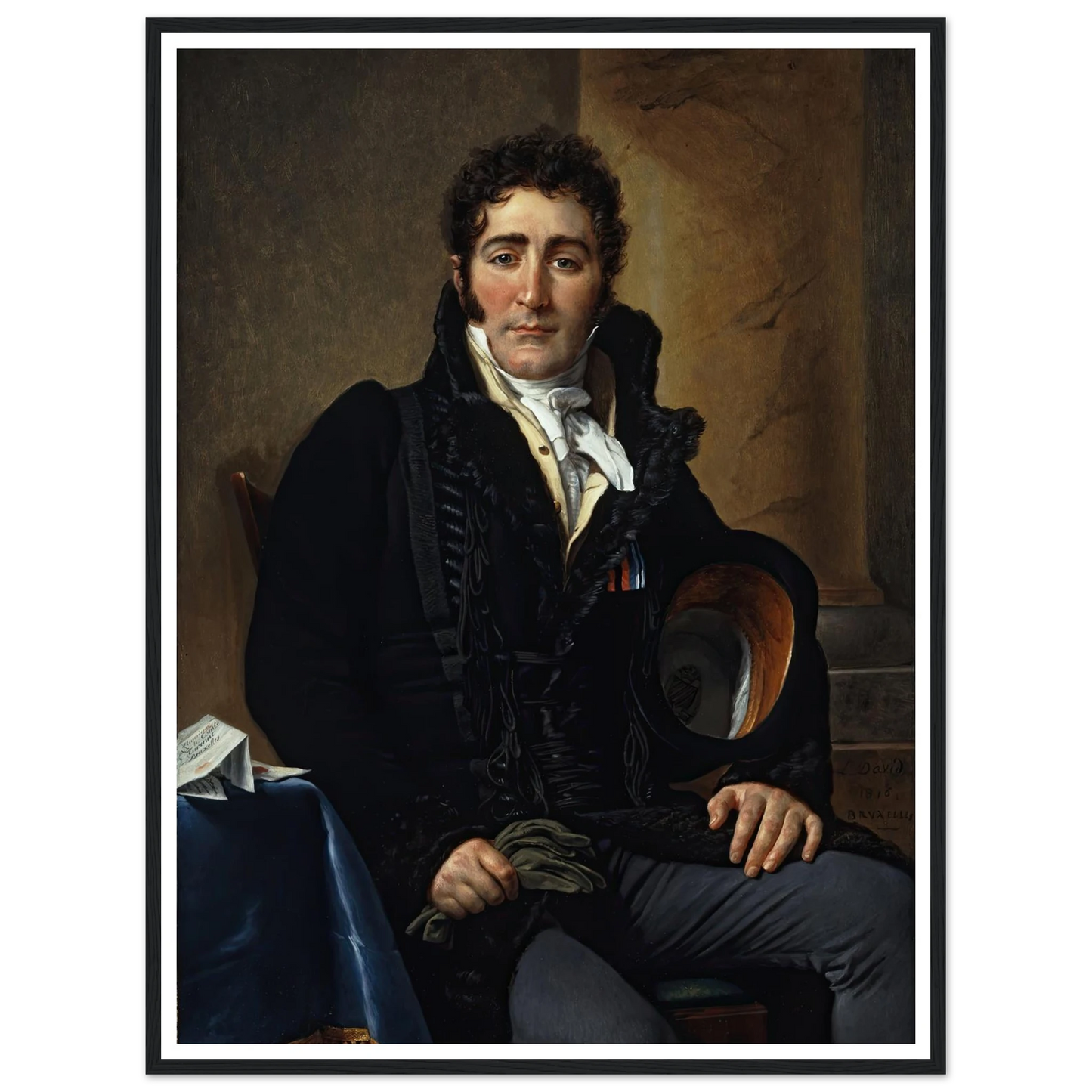 Portrait of the Comte de Turenne (1816) Art Print | Jacques Louis David - Framed Poster - 30x40 cm / 12x16″ - Black frame