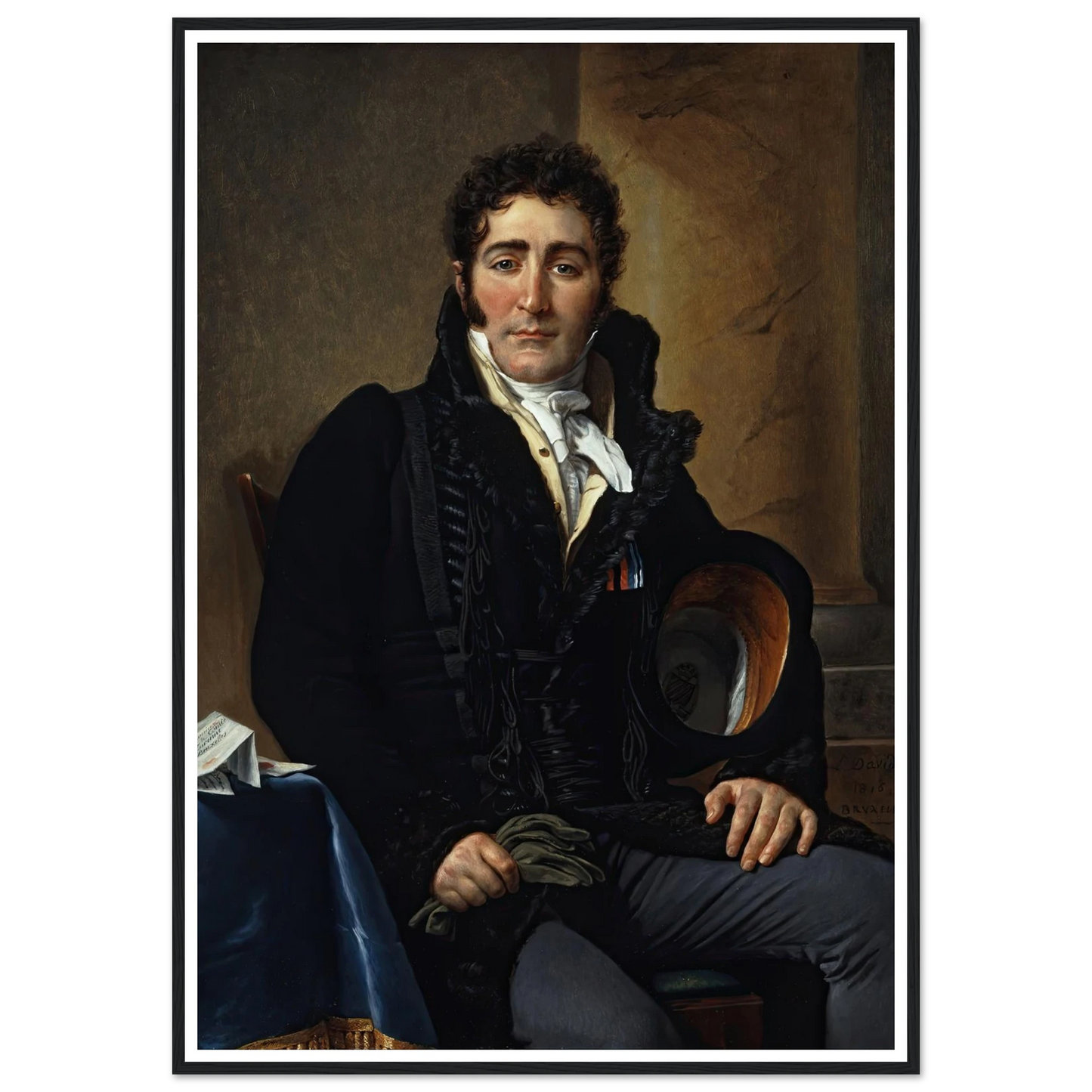 Portrait of the Comte de Turenne (1816) Art Print | Jacques Louis David - Framed Poster - 30x40 cm / 12x16″ - Black frame