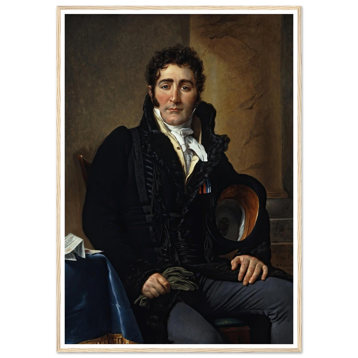 Portrait of the Comte de Turenne (1816) Art Print | Jacques Louis David - Framed Poster - 30x40 cm / 12x16″ - Black frame