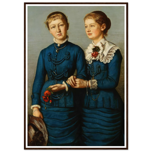 Portrait of the two daughters of the Haag family (1883) Art Print | Hans Thoma - Framed Poster - 30x40 cm / 12x16″ - Black frame