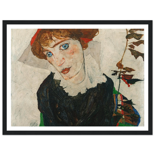 Portrait Of Wally Neuzil (1912) Art Print | Egon Schiele - Framed Poster - 30x40 cm / 12x16″ - Black frame