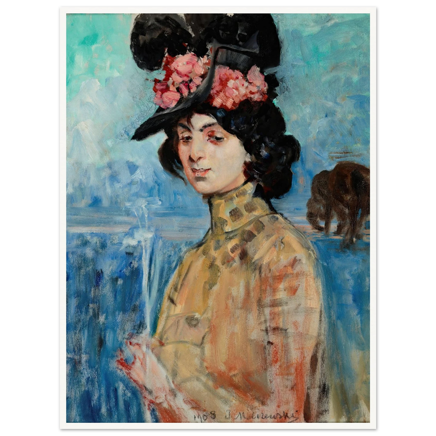 Portrait of Zofia Atteslander (1908) Art Print | Jacek Malczewski - Framed Poster - 30x40 cm / 12x16″ - Black frame