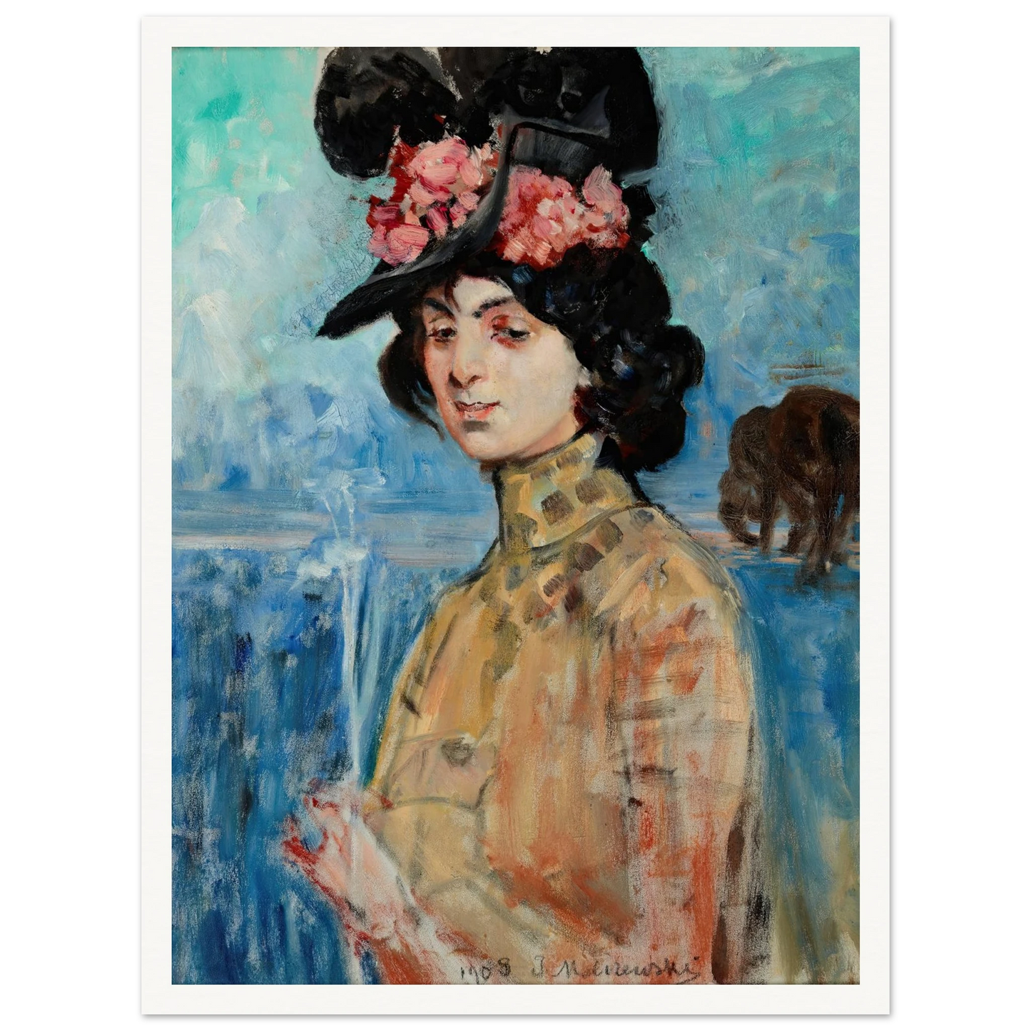 Portrait of Zofia Atteslander (1908) Art Print | Jacek Malczewski - Framed Poster - 30x40 cm / 12x16″ - Black frame