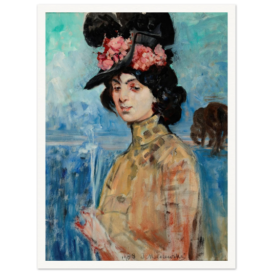Portrait of Zofia Atteslander (1908) Art Print | Jacek Malczewski - Framed Poster - 30x40 cm / 12x16″ - Black frame