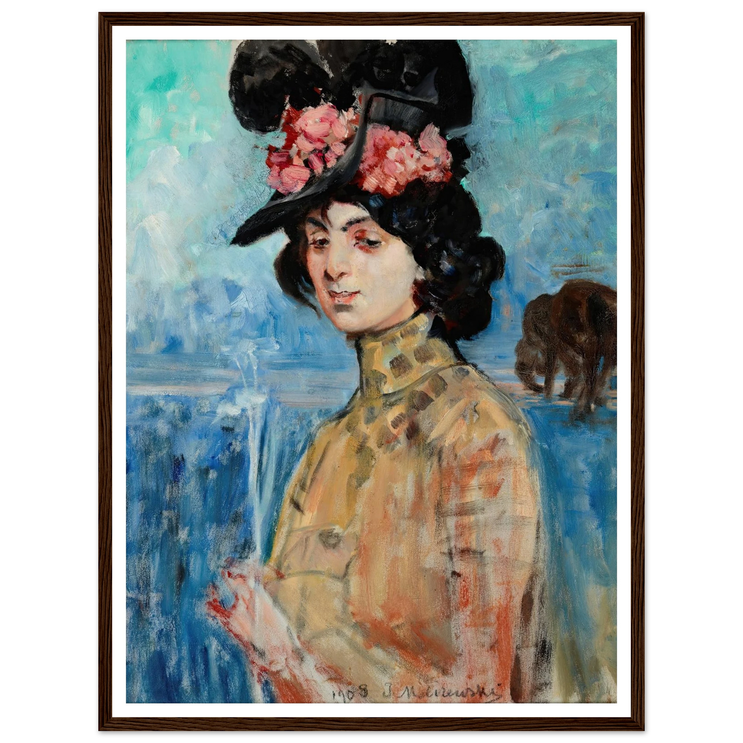 Portrait of Zofia Atteslander (1908) Art Print | Jacek Malczewski - Framed Poster - 30x40 cm / 12x16″ - Black frame