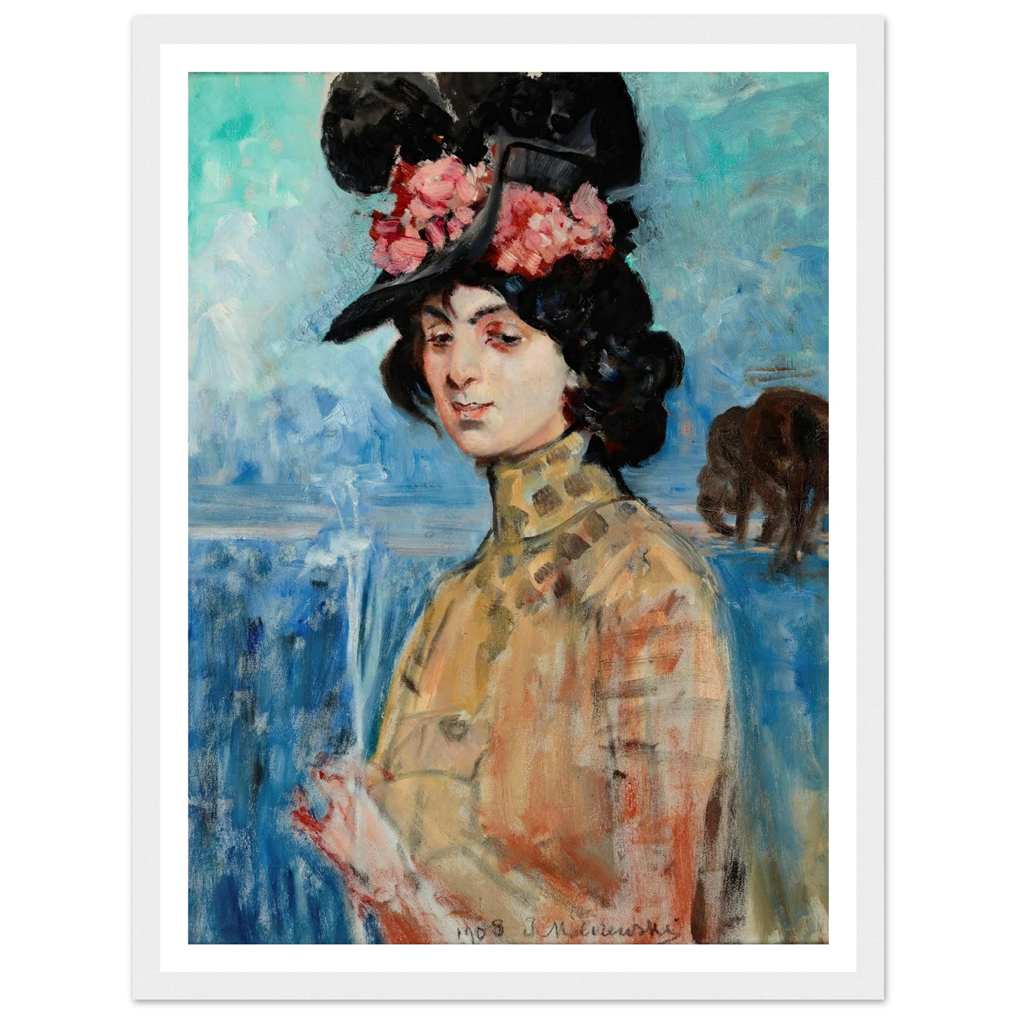 Portrait of Zofia Atteslander (1908) Art Print | Jacek Malczewski - Framed Poster - 30x40 cm / 12x16″ - Black frame