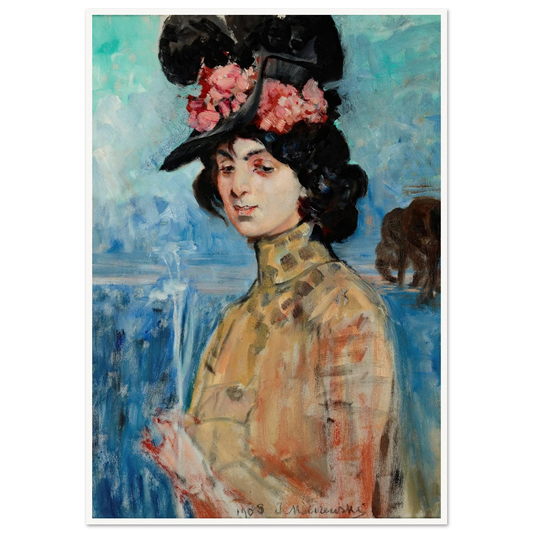Portrait of Zofia Atteslander (1908) Art Print | Jacek Malczewski - Framed Poster - 30x40 cm / 12x16″ - Black frame