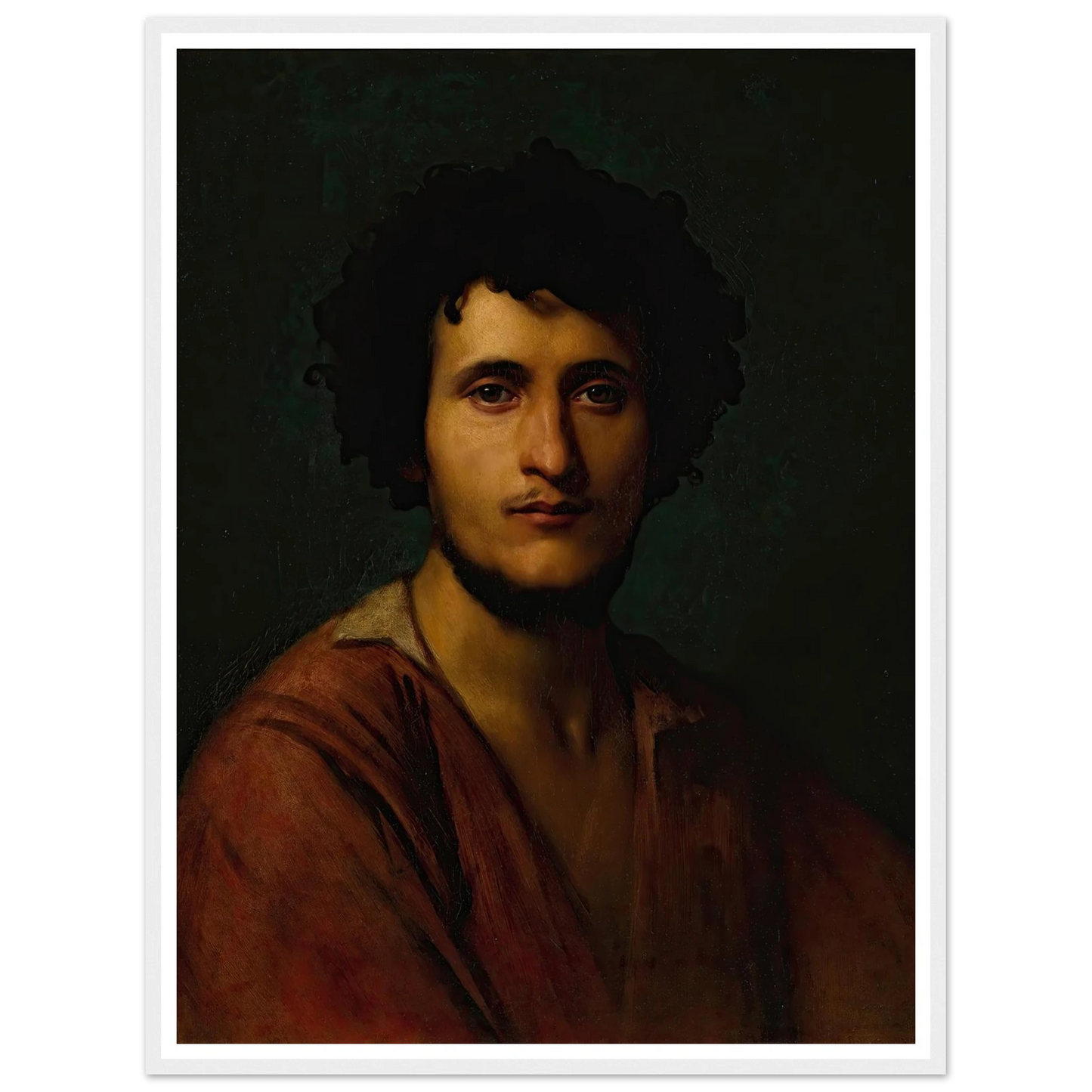 Portrait Study Of Giacomo Orlandi Di Subiaco Art Print | Jean Leon Gerome - Framed Poster - 30x40 cm / 12x16″ - Black frame