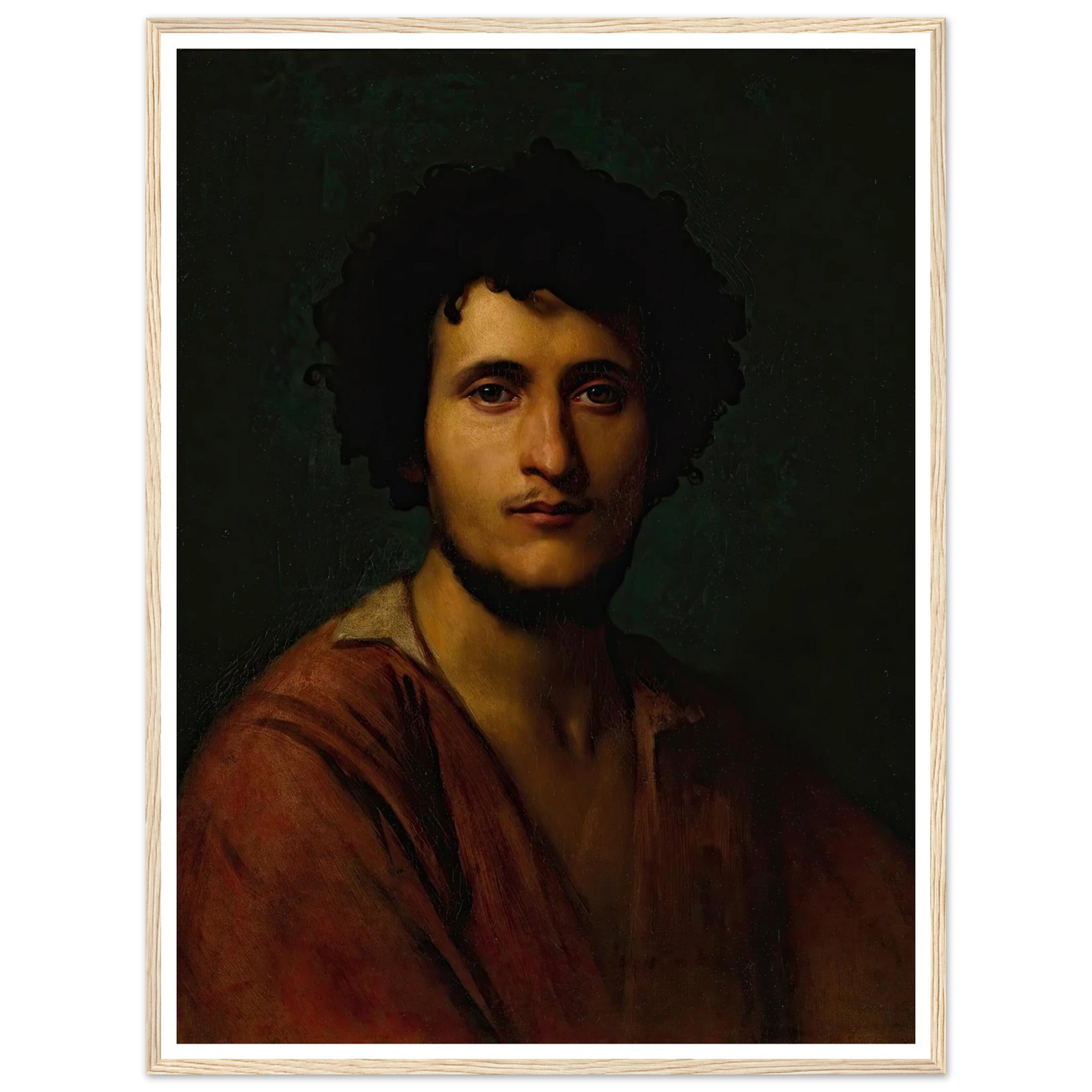 Portrait Study Of Giacomo Orlandi Di Subiaco Art Print | Jean Leon Gerome - Framed Poster - 30x40 cm / 12x16″ - Black frame