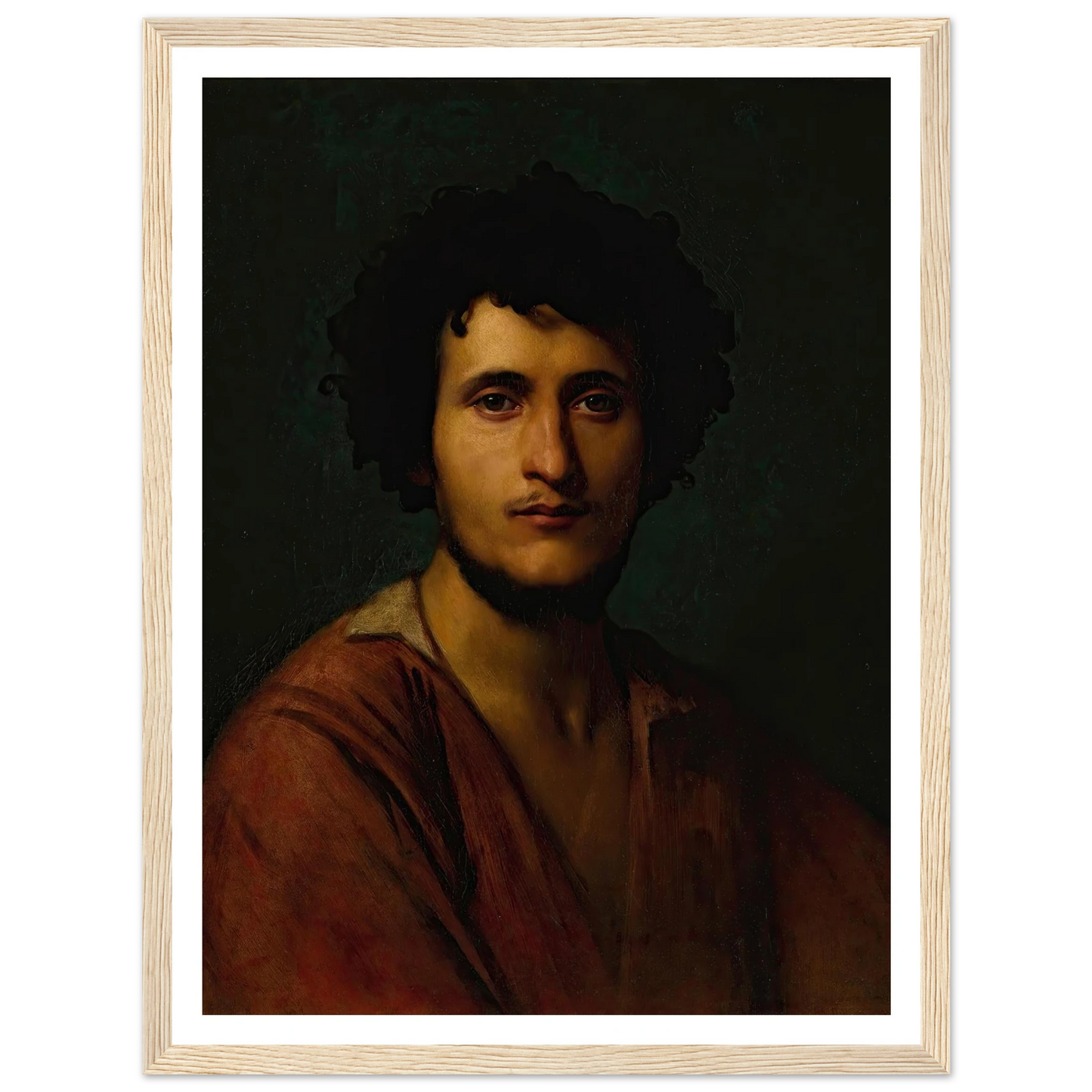 Portrait Study Of Giacomo Orlandi Di Subiaco Art Print | Jean Leon Gerome - Framed Poster - 30x40 cm / 12x16″ - Black frame