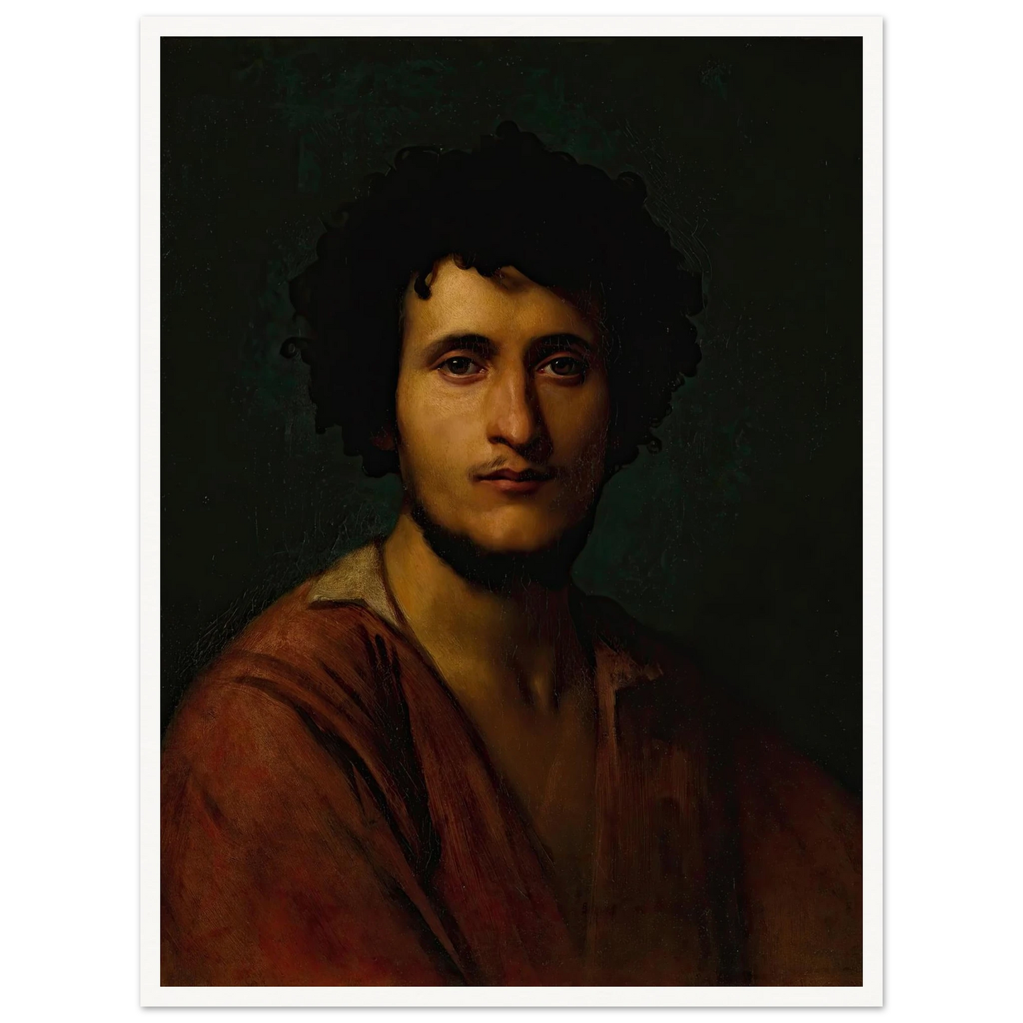 Portrait Study Of Giacomo Orlandi Di Subiaco Art Print | Jean Leon Gerome - Framed Poster - 30x40 cm / 12x16″ - Black frame