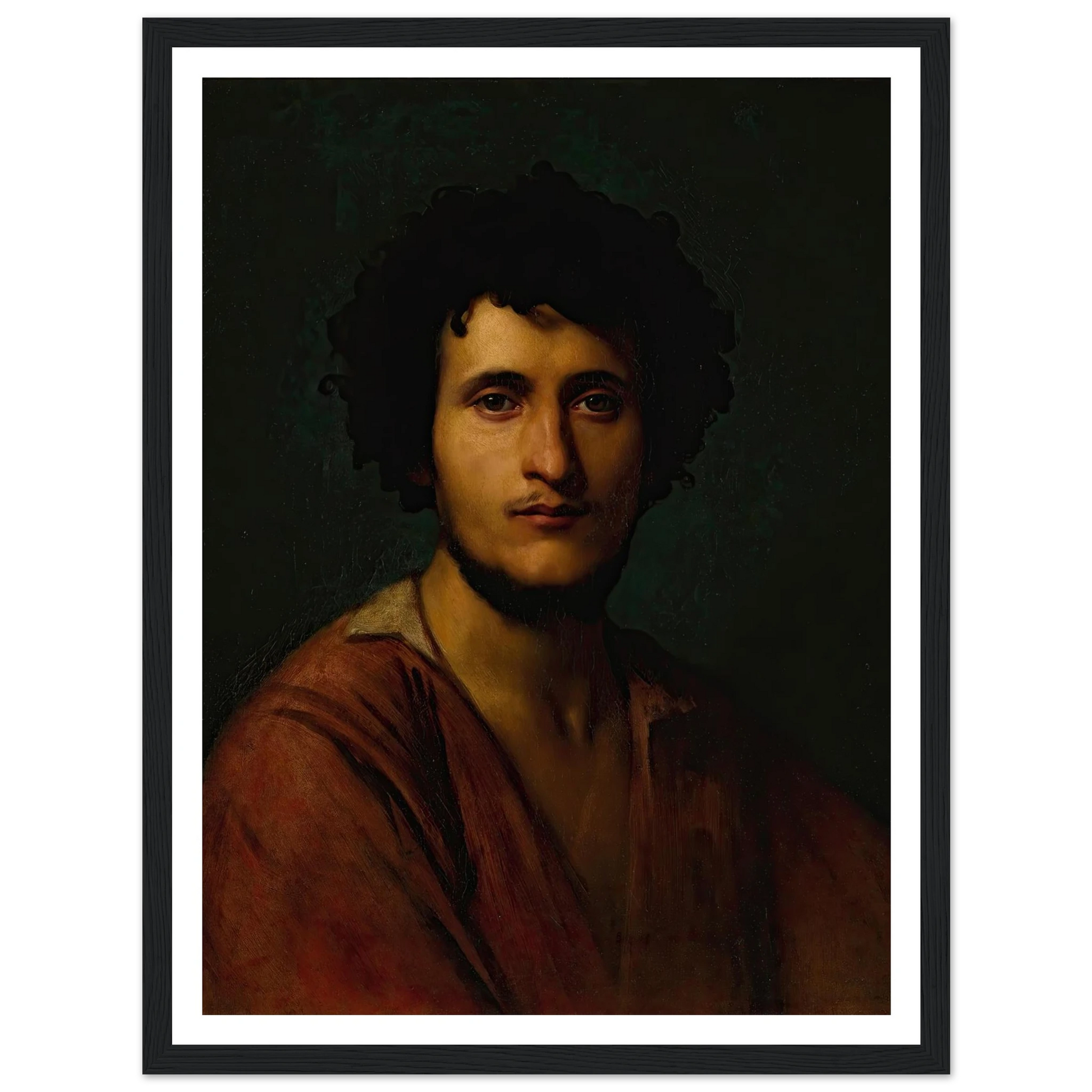 Portrait Study Of Giacomo Orlandi Di Subiaco Art Print | Jean Leon Gerome - Framed Poster - 30x40 cm / 12x16″ - Black frame