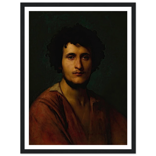 Portrait Study Of Giacomo Orlandi Di Subiaco Art Print | Jean Leon Gerome - Framed Poster - 30x40 cm / 12x16″ - Black frame