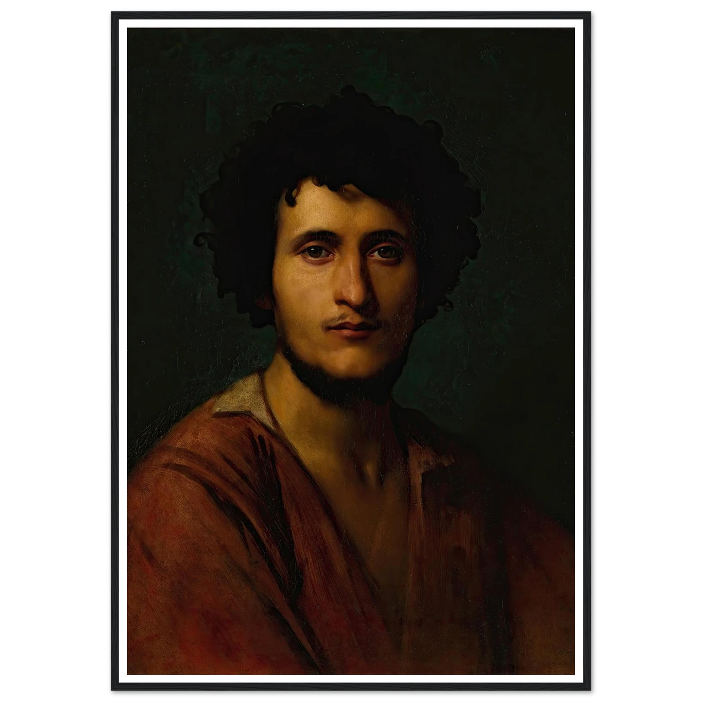 Portrait Study Of Giacomo Orlandi Di Subiaco Art Print | Jean Leon Gerome - Framed Poster - 30x40 cm / 12x16″ - Black frame