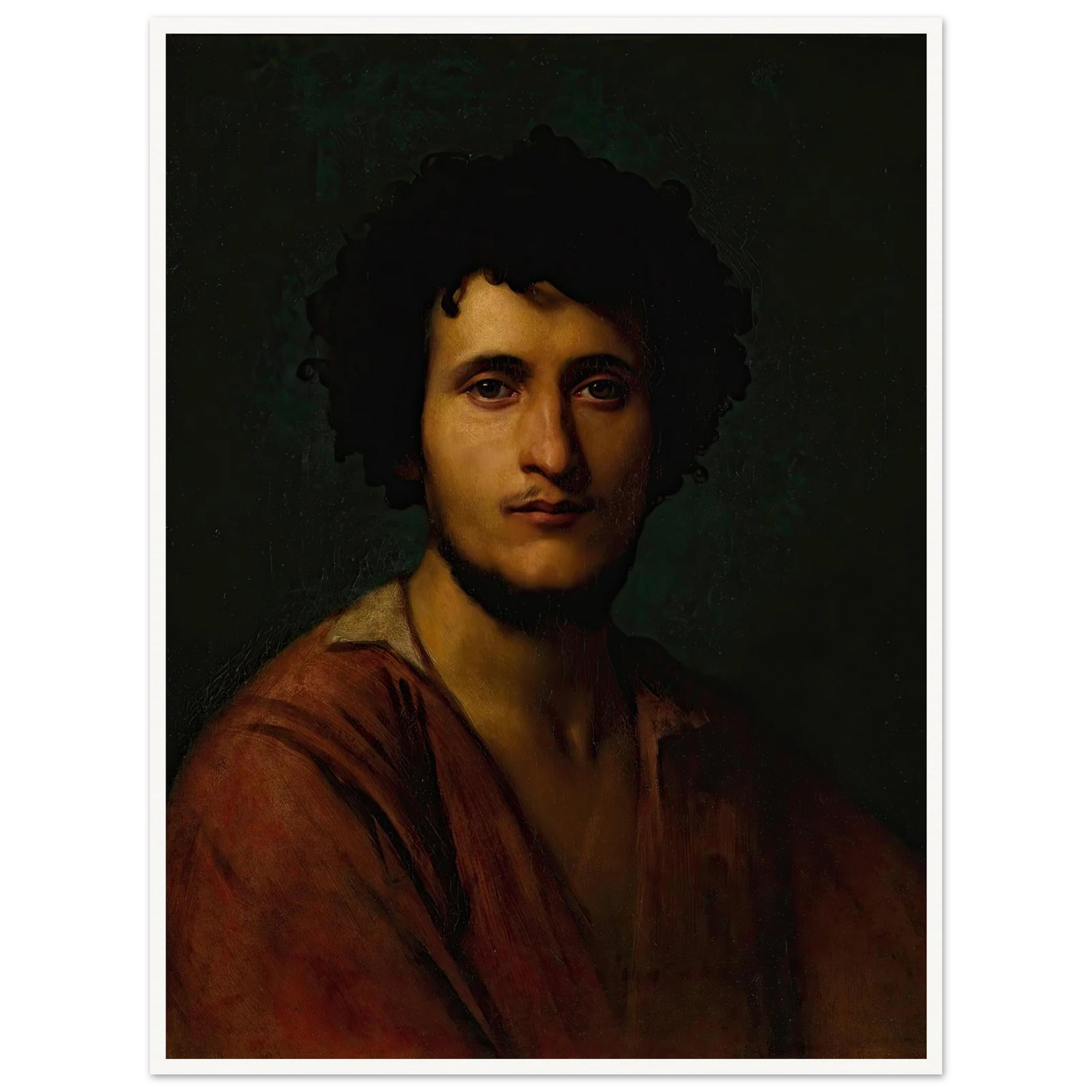 Portrait Study Of Giacomo Orlandi Di Subiaco Art Print | Jean Leon Gerome - Framed Poster - 30x40 cm / 12x16″ - Black frame