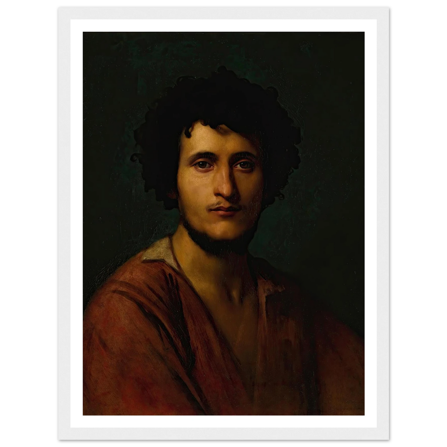 Portrait Study Of Giacomo Orlandi Di Subiaco Art Print | Jean Leon Gerome - Framed Poster - 30x40 cm / 12x16″ - Black frame