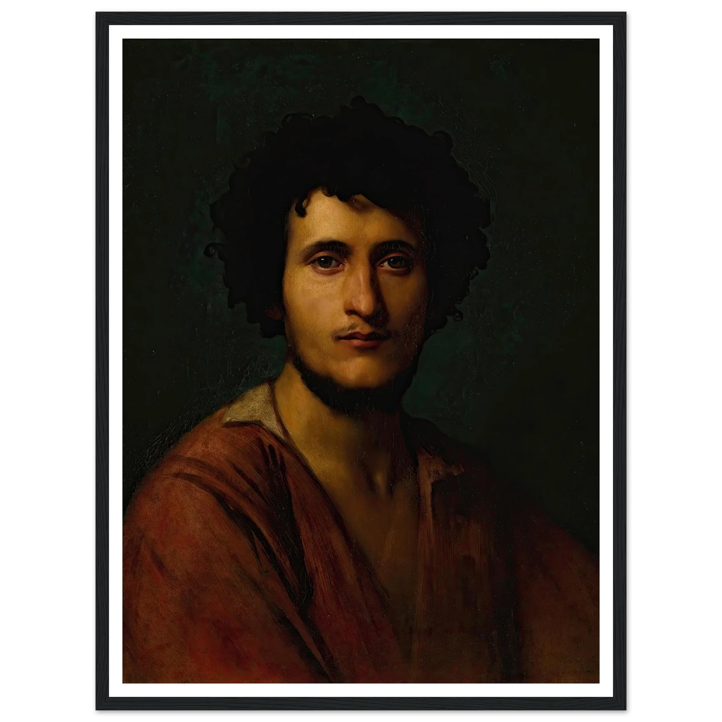 Portrait Study Of Giacomo Orlandi Di Subiaco Art Print | Jean Leon Gerome - Framed Poster - 30x40 cm / 12x16″ - Black frame