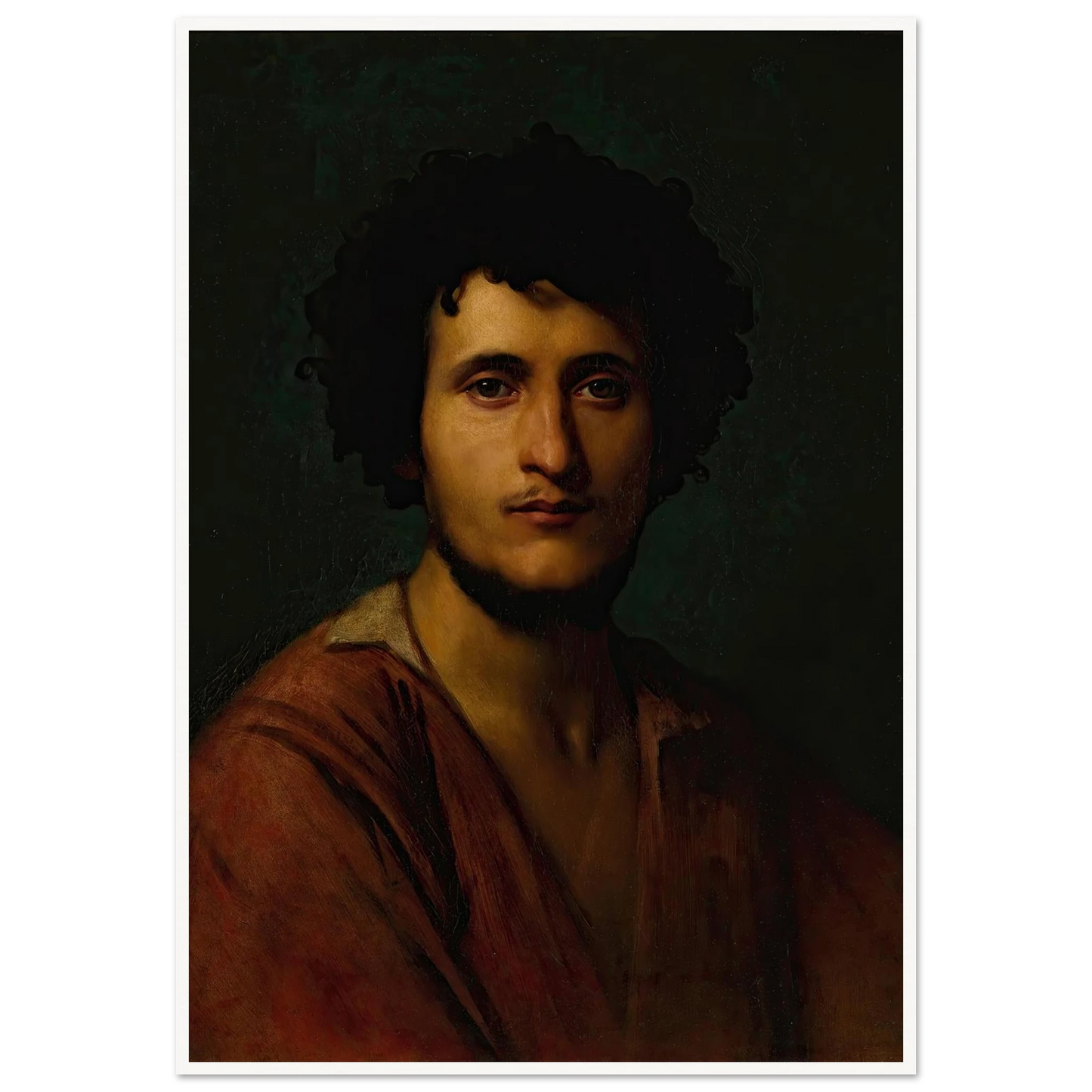 Portrait Study Of Giacomo Orlandi Di Subiaco Art Print | Jean Leon Gerome - Framed Poster - 30x40 cm / 12x16″ - Black frame