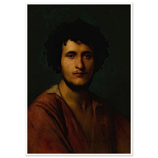 Portrait Study Of Giacomo Orlandi Di Subiaco Art Print | Jean Leon Gerome - Framed Poster - 30x40 cm / 12x16″ - Black frame