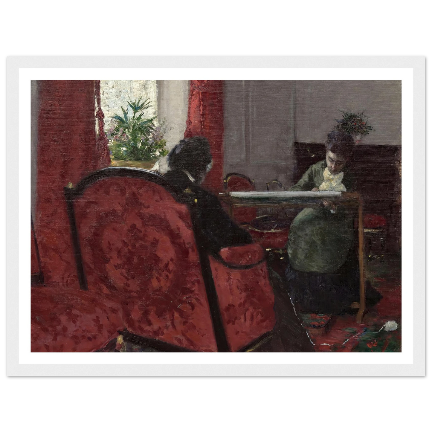 Portraits dans un intérieur (1877) Art Print | Gustave Caillebotte - Framed Poster - 30x40 cm / 12x16″ - Black frame