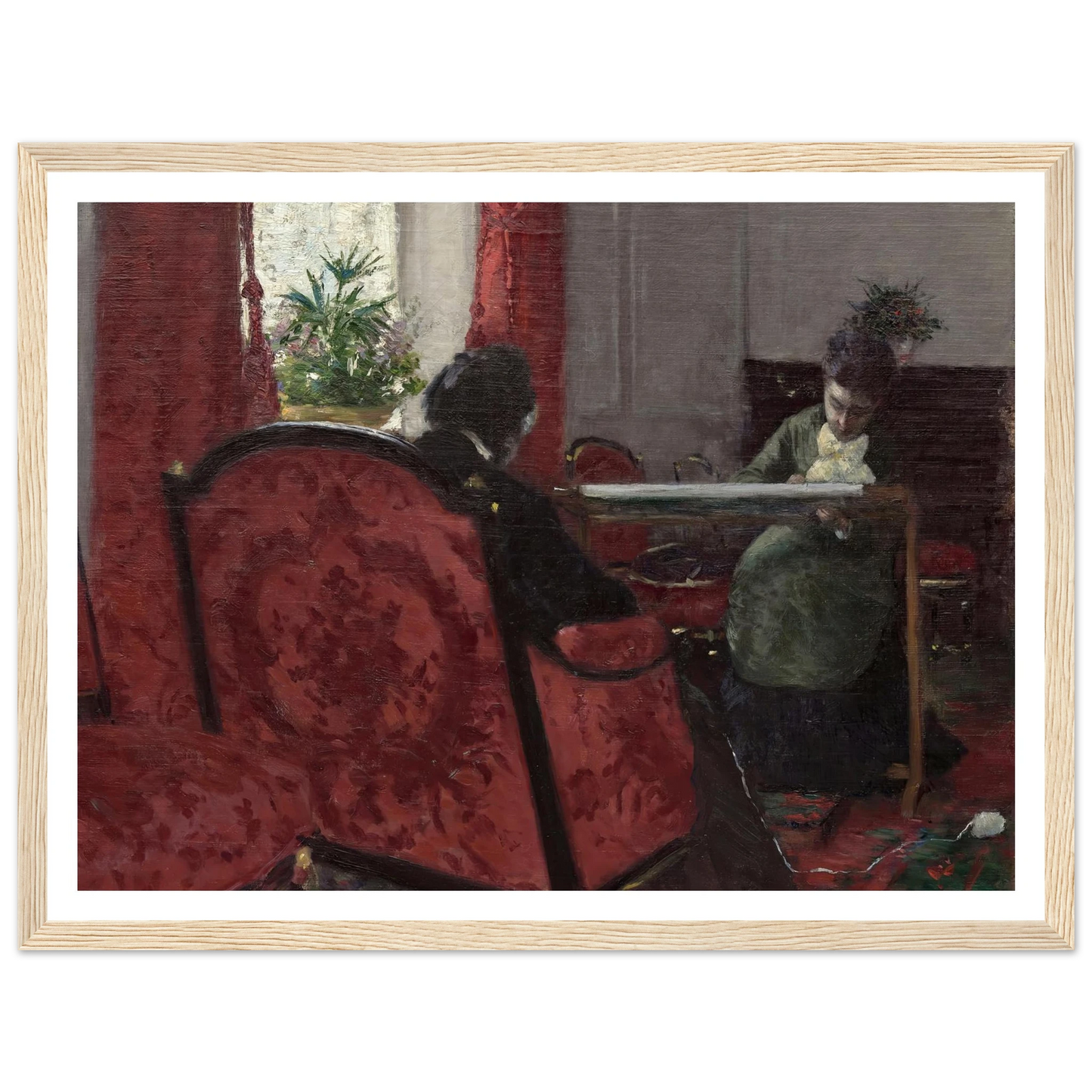 Portraits dans un intérieur (1877) Art Print | Gustave Caillebotte - Framed Poster - 30x40 cm / 12x16″ - Black frame