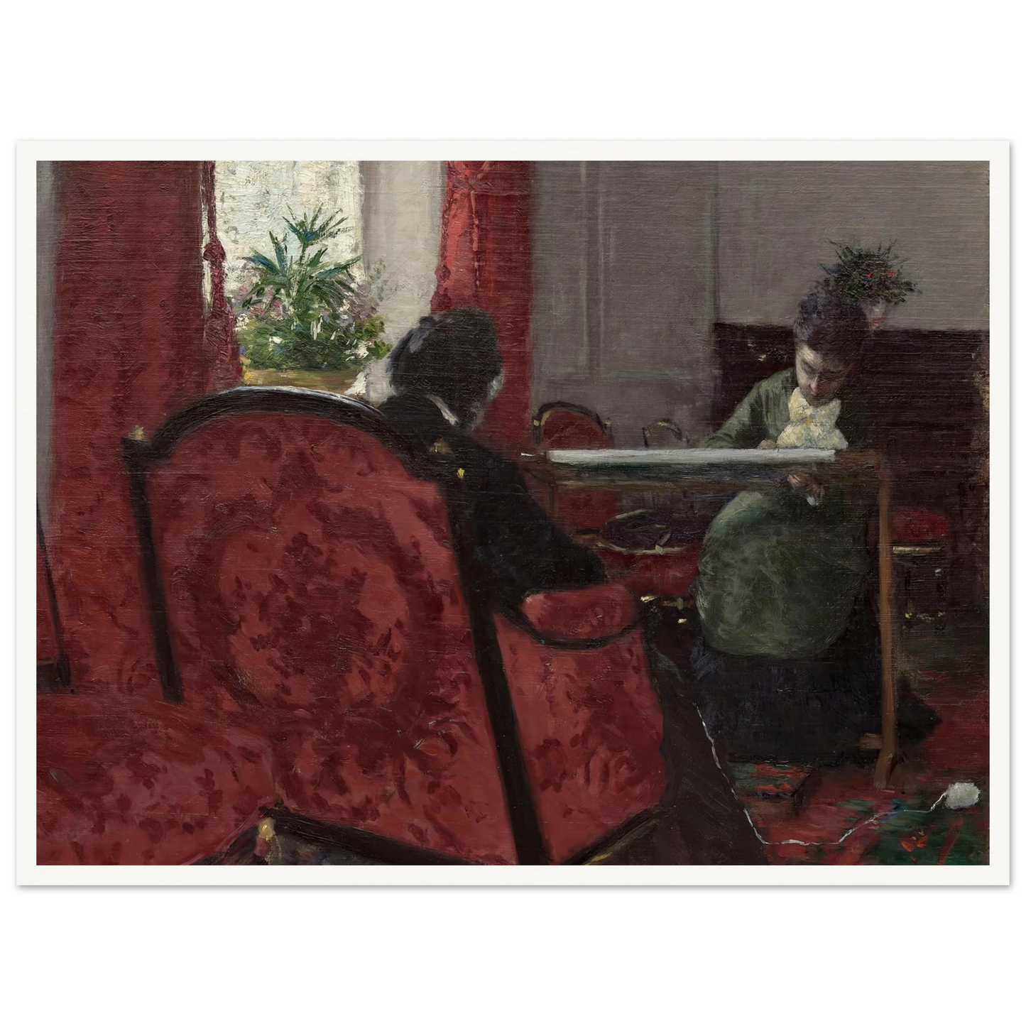 Portraits dans un intérieur (1877) Art Print | Gustave Caillebotte - Framed Poster - 30x40 cm / 12x16″ - Black frame