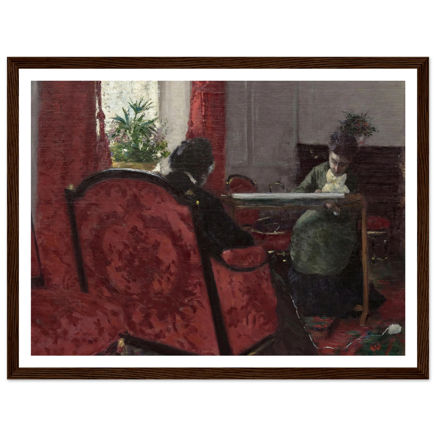 Portraits dans un intérieur (1877) Art Print | Gustave Caillebotte - Framed Poster - 30x40 cm / 12x16″ - Black frame