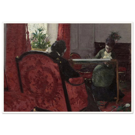 Portraits dans un intérieur (1877) Art Print | Gustave Caillebotte - Framed Poster - 30x40 cm / 12x16″ - Black frame
