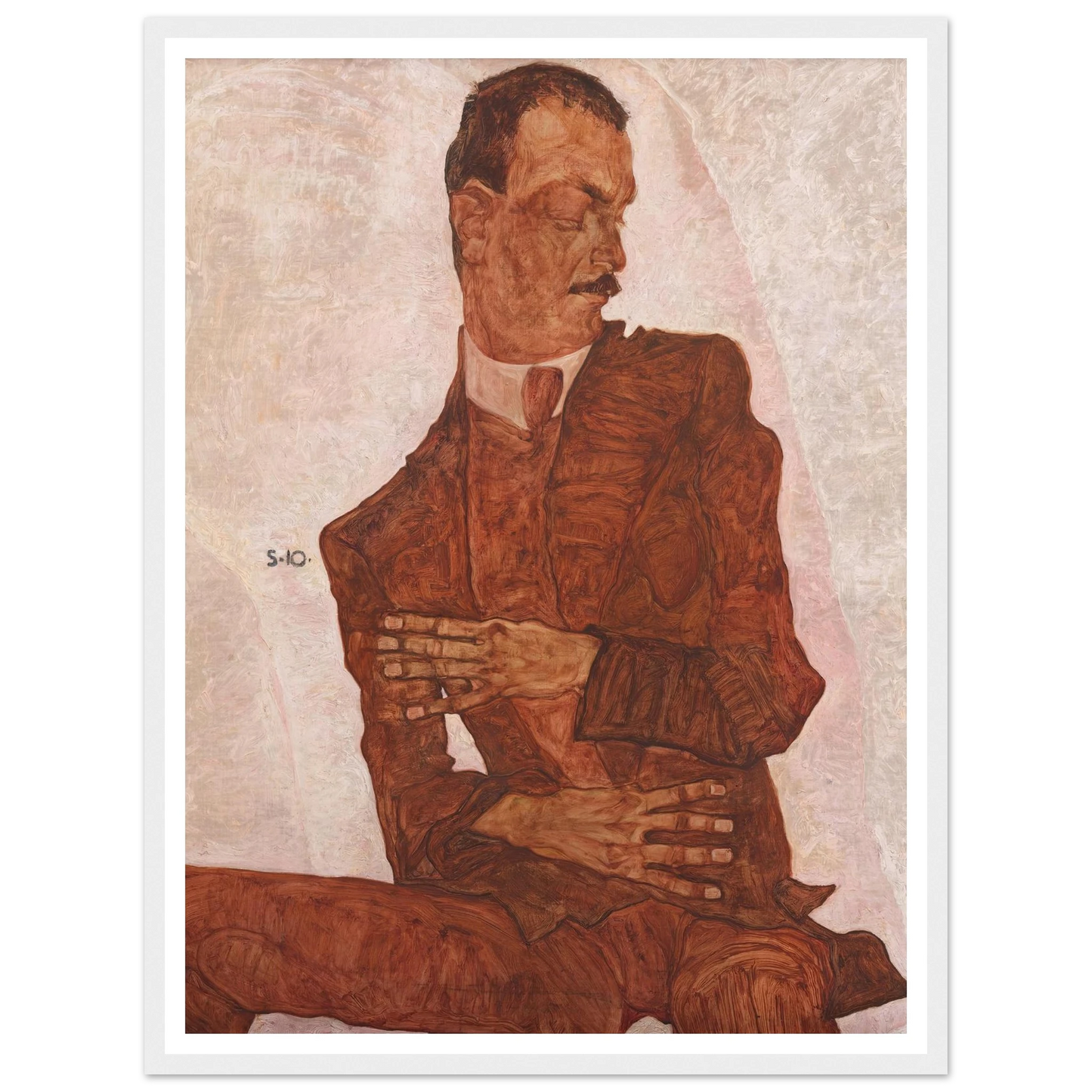 Porträt Arthur Roessler (1910) Art Print | Egon Schiele - Framed Poster - 30x40 cm / 12x16″ - Black frame