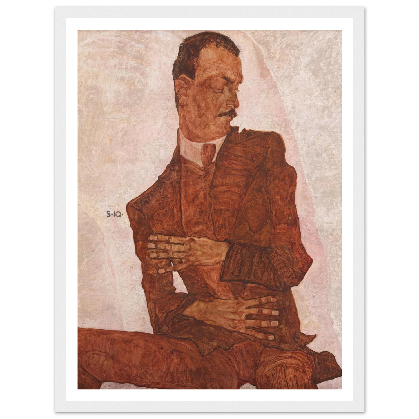 Porträt Arthur Roessler (1910) Art Print | Egon Schiele - Framed Poster - 30x40 cm / 12x16″ - Black frame