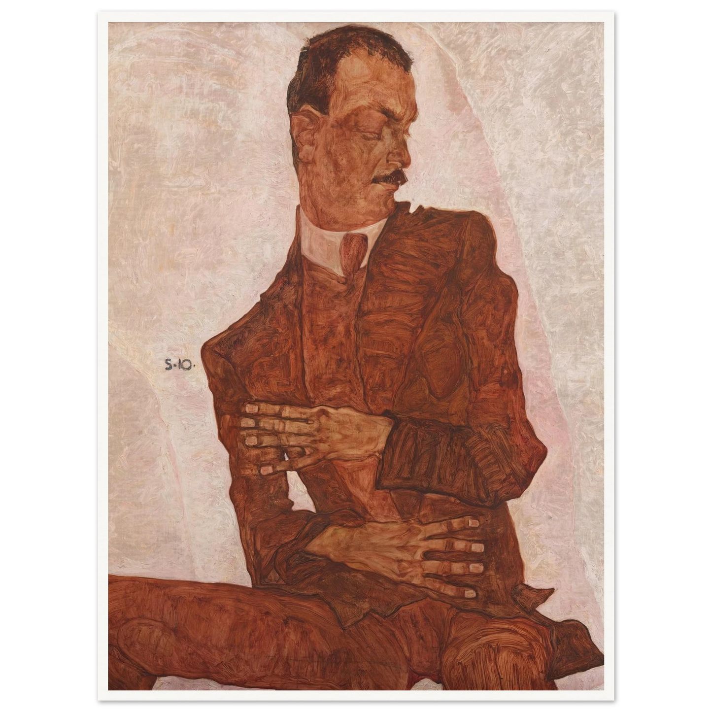 Porträt Arthur Roessler (1910) Art Print | Egon Schiele - Framed Poster - 30x40 cm / 12x16″ - Black frame