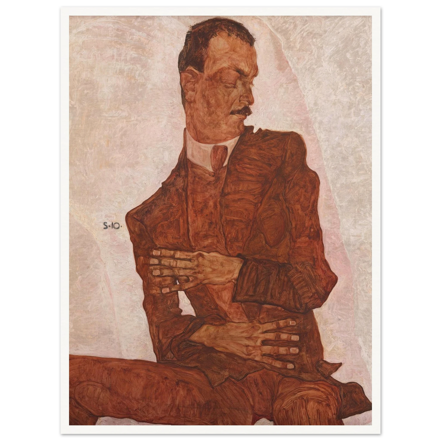 Porträt Arthur Roessler (1910) Art Print | Egon Schiele - Framed Poster - 30x40 cm / 12x16″ - Black frame
