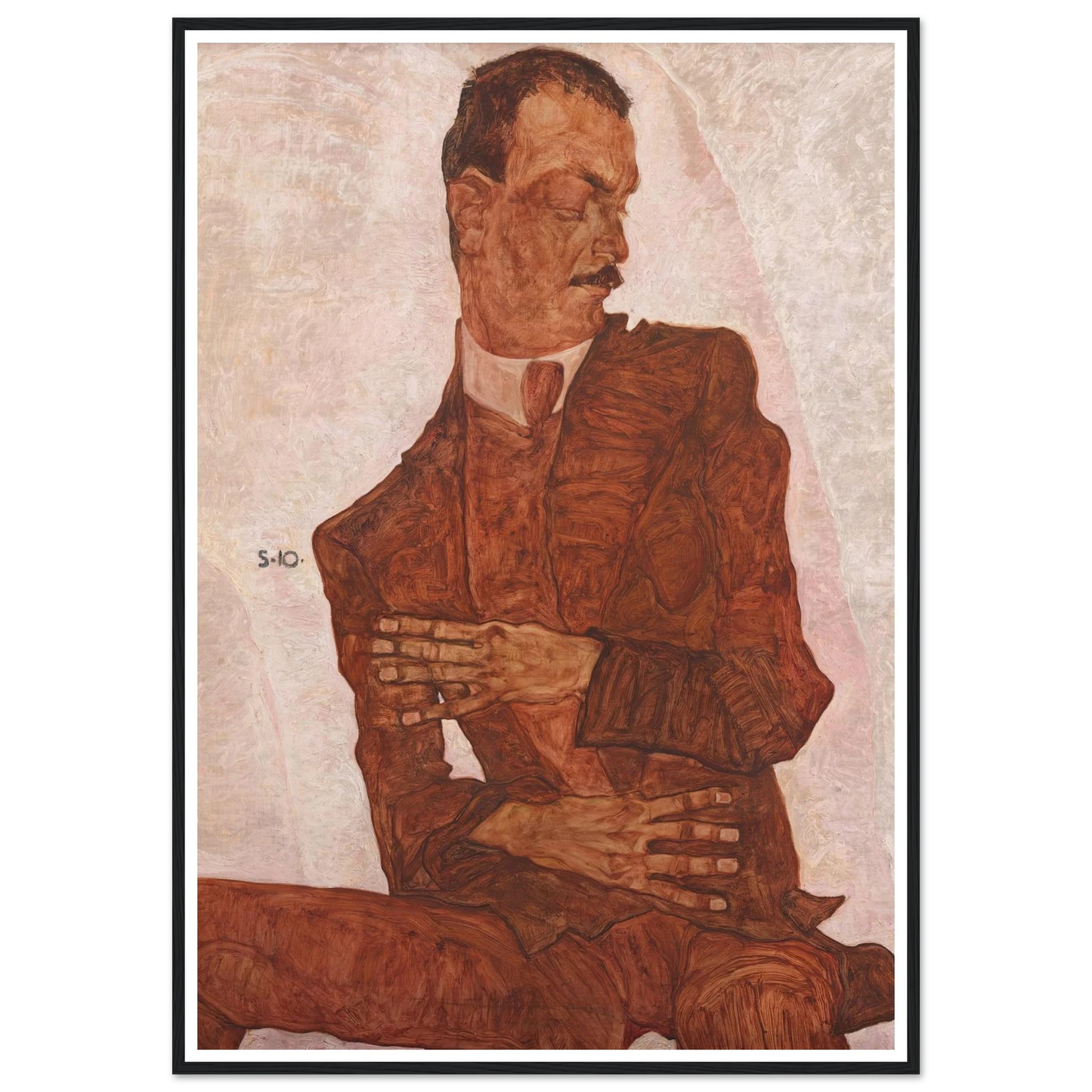 Porträt Arthur Roessler (1910) Art Print | Egon Schiele - Framed Poster - 30x40 cm / 12x16″ - Black frame