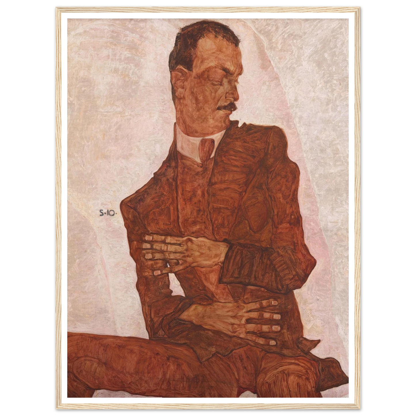Porträt Arthur Roessler (1910) Art Print | Egon Schiele - Framed Poster - 30x40 cm / 12x16″ - Black frame
