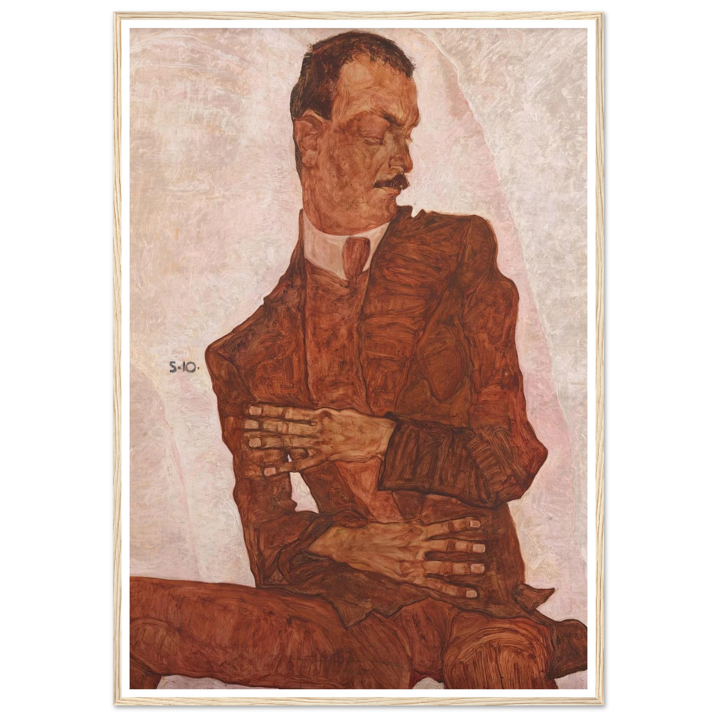Porträt Arthur Roessler (1910) Art Print | Egon Schiele - Framed Poster - 30x40 cm / 12x16″ - Black frame