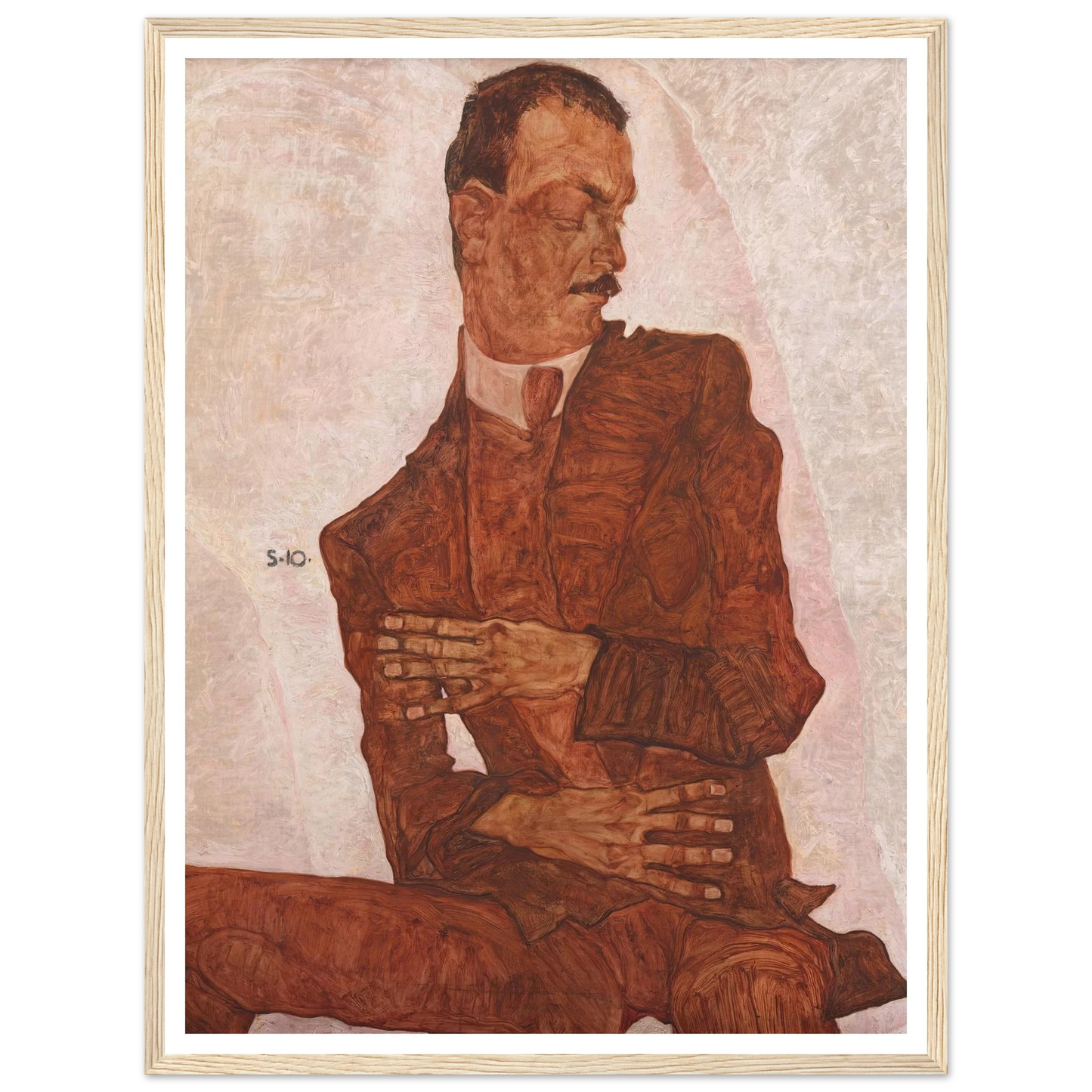 Porträt Arthur Roessler (1910) Art Print | Egon Schiele - Framed Poster - 30x40 cm / 12x16″ - Black frame