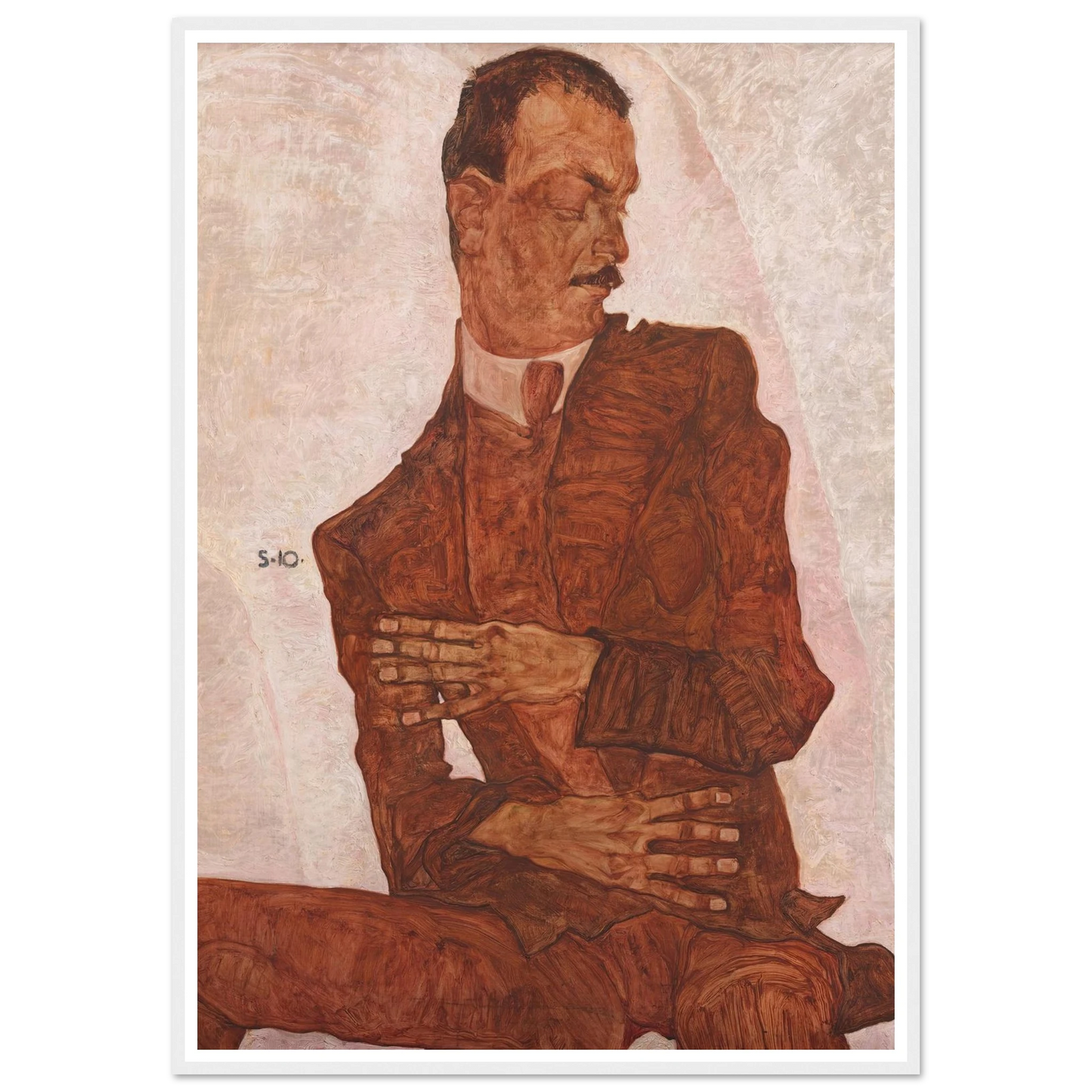 Porträt Arthur Roessler (1910) Art Print | Egon Schiele - Framed Poster - 30x40 cm / 12x16″ - Black frame